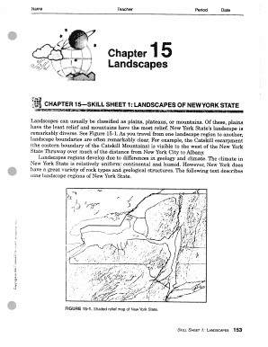 New York State Landscapes Worksheet