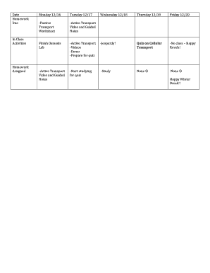 Cellular Transport Quiz Study Guide