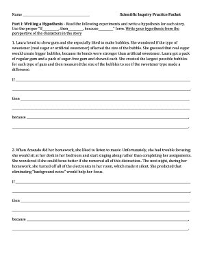 Scientific Inquiry Practice Packet