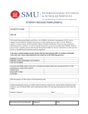Student Release Form (FERPA)