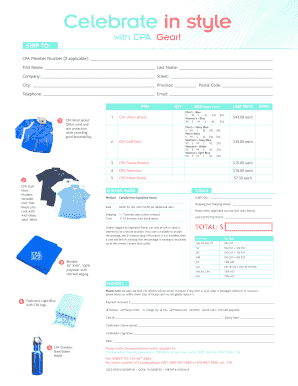 CPA Gear Order Form