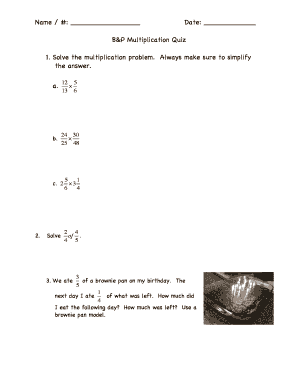 B&P Multiplication Quiz