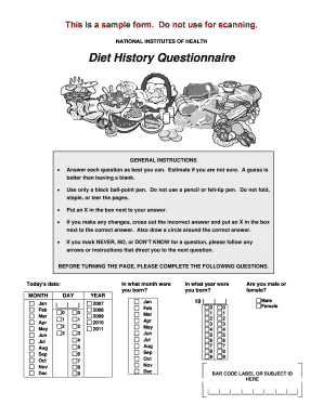 National Institutes of Health Diet History Questionnaire