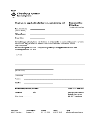 Request for Waste Collection Suspension