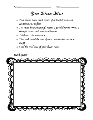 Dream House Design Worksheet