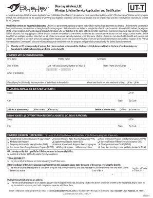 Blue Jay Wireless Lifeline Service Application