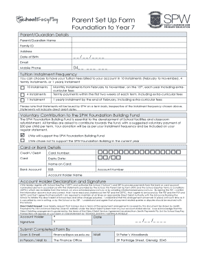 Parent Set Up Form