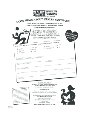 Health Coverage Application Form