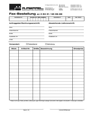 Fax-Bestellung