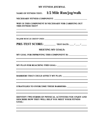 Fitness Journal Template
