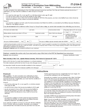 New York State Tax Exemption Certificate