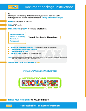 US Tax Refund Application Form