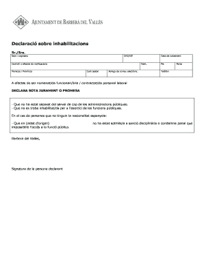 Declaration of Disqualifications