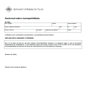 Declaration of Incompatibilities