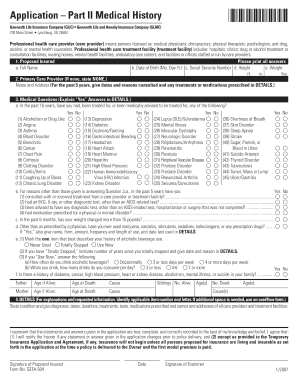Genworth Life Insurance Medical History Application