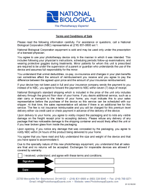 Phototherapy Device Terms and Conditions