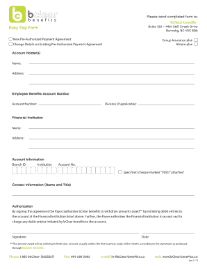 Pre-Authorized Payment Agreement