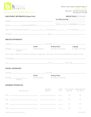 Voluntary AD&D Application Form