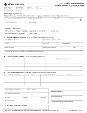 Pacific Blue Cross Medical Referral and Travel Application