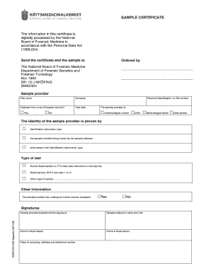 Forensic Medicine Sample Certificate