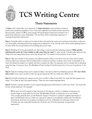 Thesis Statements - Trinity College School - tcs on