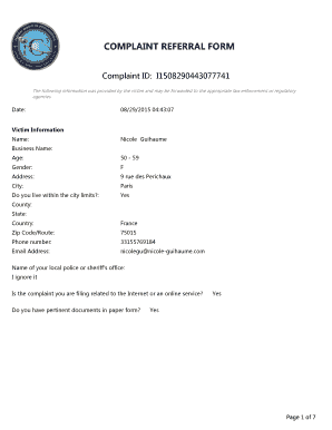 Complaint Referral Form