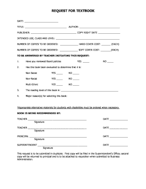Textbook Request Form