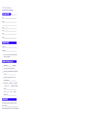 YMCA of Greensboro Annual Giving Campaign Form