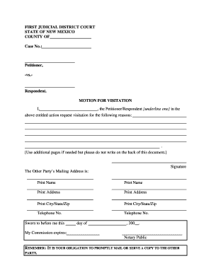 Motion for Visitation
