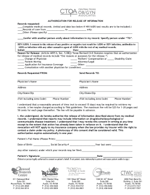 Authorization for Release of Medical Information