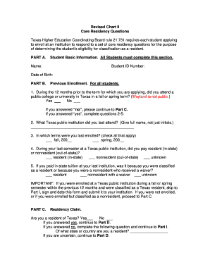 Texas Residency Questionnaire