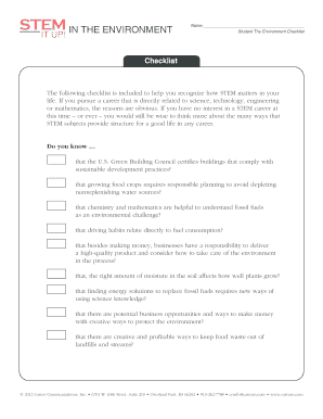 The Environment Checklist