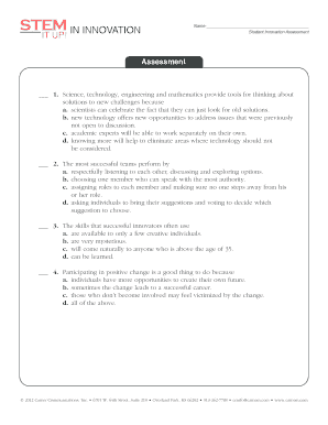 IN INNOVATION Student Innovation Assessment