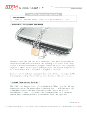 Cybersecurity Student Project Sheet