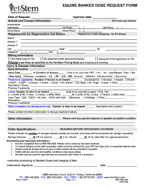 Equine Banked Dose Request Form