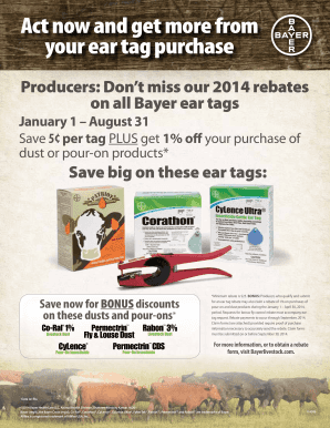 2014 Bayer Producer Cattle Ear Tag Rebate Claim Form