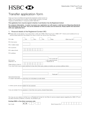 HSBC Child Trust Fund Transfer Application