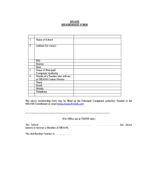 MEANS Membership Form