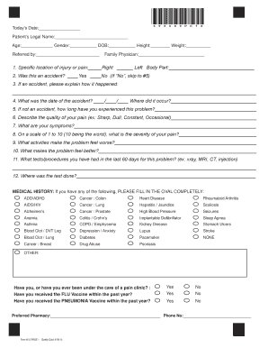 Patient Medical History Form