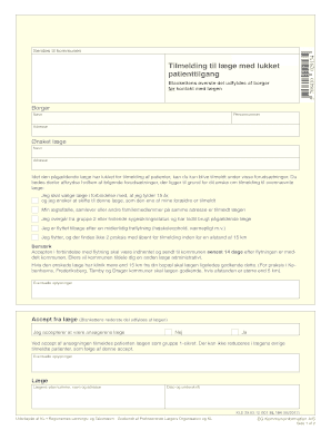 Denmark Patient Registration Form