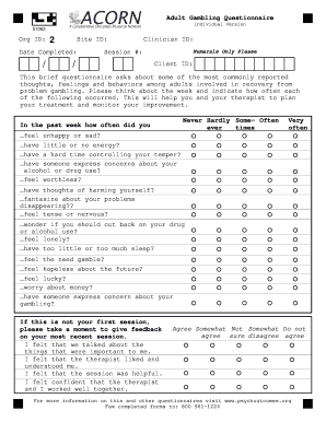 Adult Gambling Questionnaire