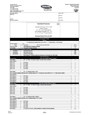 Invacare CGX Wheelchair Prescription Form