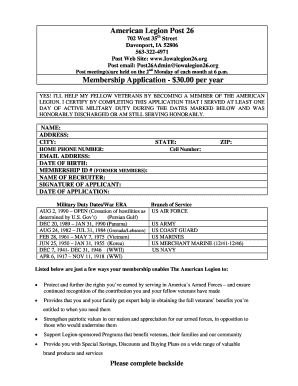 American Legion Membership Application
