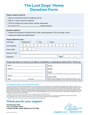 The Lost Dogs’ Home Donation Form