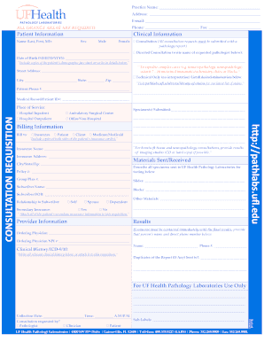 UF Health Pathology Consultation Requisition Form
