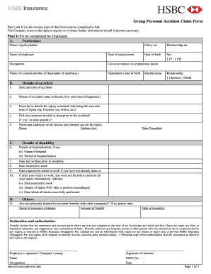 Group Personal Accident Claim Form
