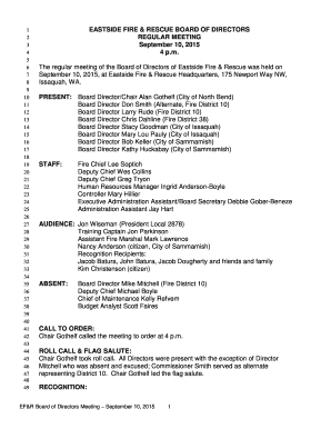 Sample minutes of meeting to open bank account - PRESENT: Board Director/Chair Alan Gothelf (City of North Bend) Board Director Don Smith (Alternate,