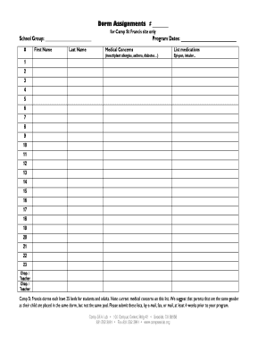 Fillable Online campsealab Pod Assignments Fax Email Print - pdfFiller