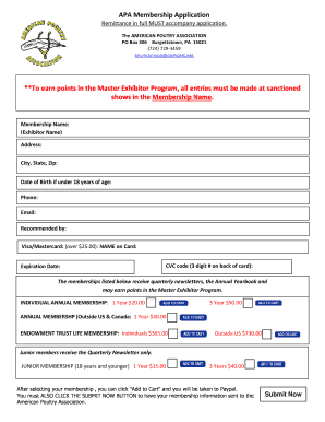 APA Membership Application Form