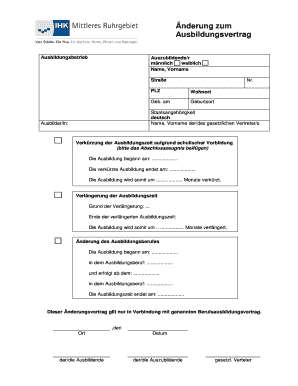 Änderung zum Ausbildungsvertrag